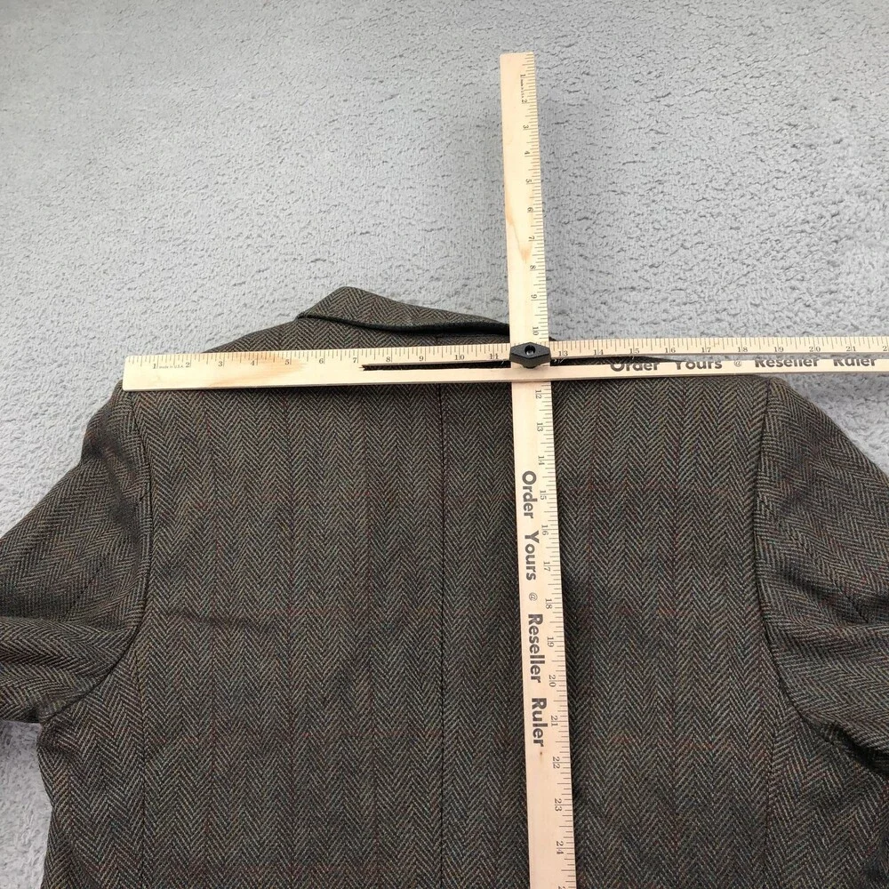 Vintage Hickey Freeman Blazer Mens 44L Brown Wool Tweed Boardroom Jacket